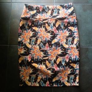 Black, Gold and Blue LuLaRoe Quilted Cassie Skirt